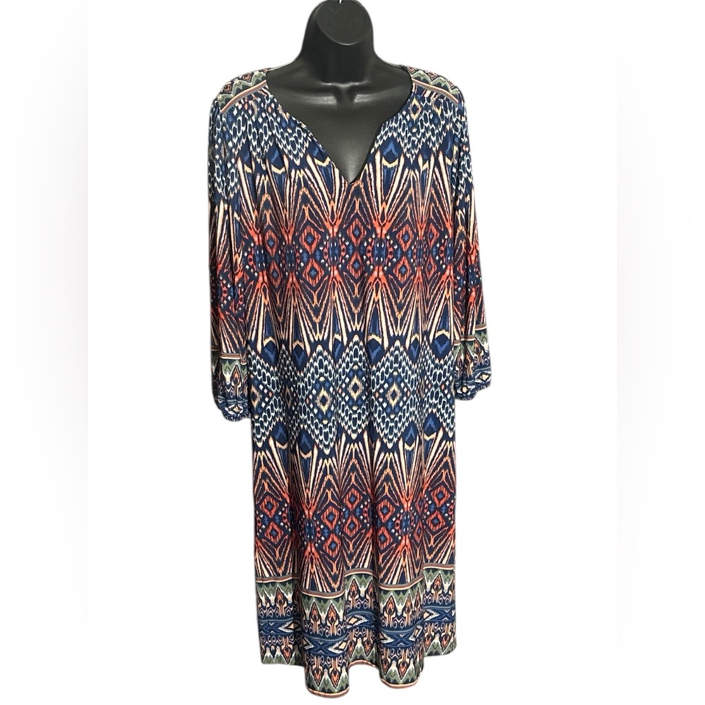 AUW Multicolored Geometric Print Dress - Picture 3 of 5